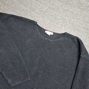 Cherokee Sweater Womens XL Gray 100% Cotton Waffle Knit Made in USA Crewneck